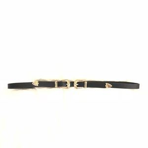 Double buckle western belt